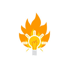 Idea Fire Logo Icon Design