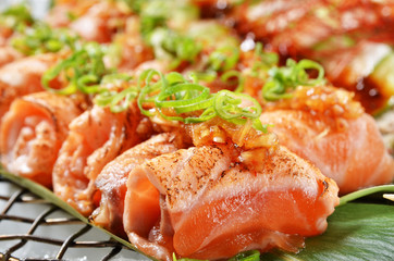 Salmon roll sashimi