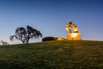 Blue Hour at the Grape Crusher Statue