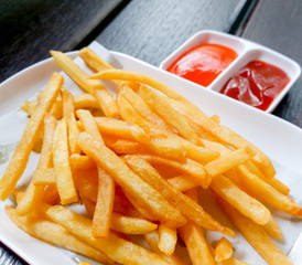 French fries  in a white plate