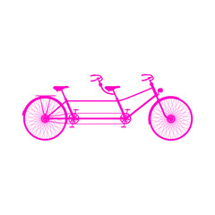 Fototapeta na wymiar Retro tandem bicycle in pink design 