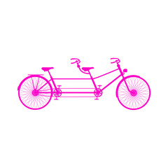 Retro tandem bicycle in pink design 