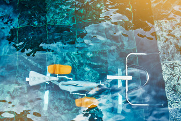 aqua bike in a swimmingpool
