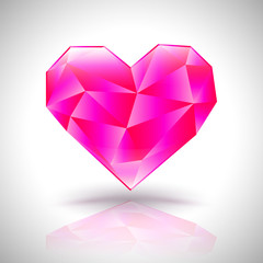 Naklejka na ściany i meble Triangular Heart Love Symbol Vector. Available in EPS vector format. Isolated on white background.