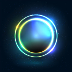 Neon colorful circle modern design.