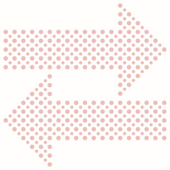 Fine vector pink dotted arrows. Elements for web, infographic and diagrams