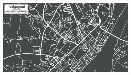 Volgograd Russia City Map in Retro Style. Outline Map.