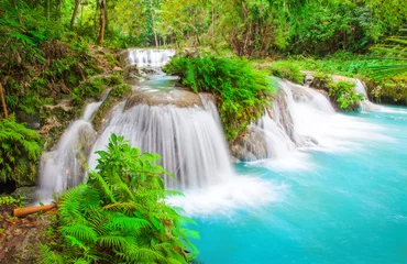 Fototapete Rund Wasserfall der Insel Siquijor. Philippinen © Alexander Ozerov