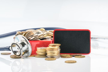 Coins with financial conceptual.