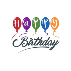 Happy Birthday Logo Vector Template Design