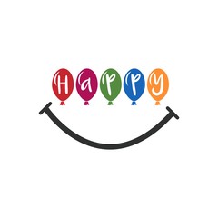 Happy Smile Logo Vector Template Design