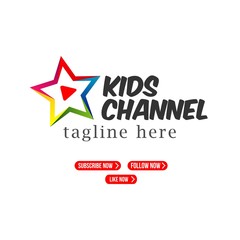 Kids Channel Logo Vector Template Design