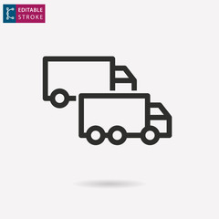 Truck line vector icon. Editable stroke.