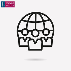 Management consulting line vector icon. Editable stroke.