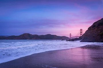 Lichtdoorlatende rolgordijnen Baker Beach, San Francisco Baker Beach bij dageraad