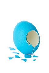 broken egg isolated on white