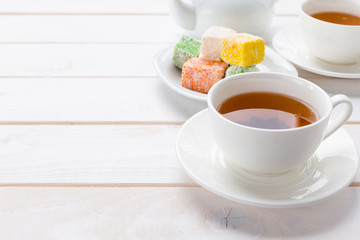 tea on the wooden table