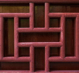Oriental window made of wood - paneling - space for text