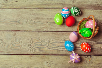 easter background, top view