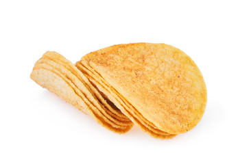 potato chips isolated on white background