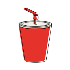 Soda cup beverage icon vector illustration graphic design