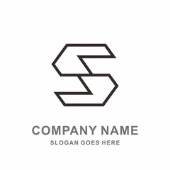 Monogram Letter S Geometric Hexagon Architecture Interior Construction Business Company Stock Vector Logo Design Template