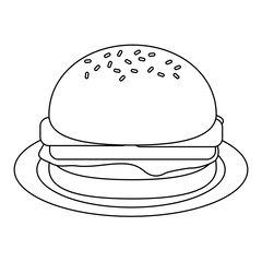 Hamburger fast food icon vector illustration graphic design