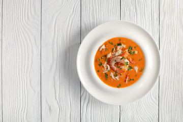 delicious hot bisque in a bowl