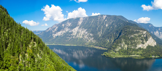 Lake Hallstatt with High Alp Mountains