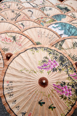Oiled paper umbrella is a famous traditional artistry in Meinong, Taiwan.      