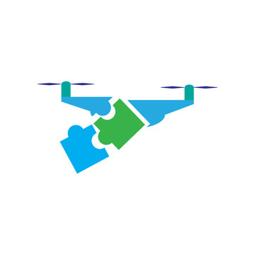 Puzzle Drone Logo Icon Design