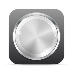 Metal glossy button with place for your text or icon