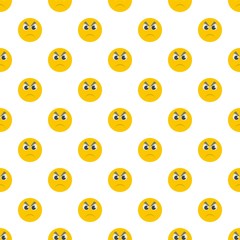 Angry smile pattern seamless in flat style for any design