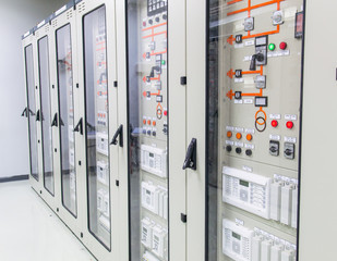 115kV control and protection panel of switchgear room at power plant