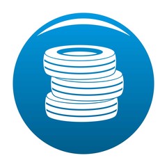 Tire fitting icon vector blue circle isolated on white background 