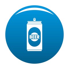 Beer can icon vector blue circle isolated on white background 