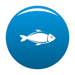 Fish icon vector blue circle isolated on white background 