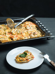 chicken french with vegetables on baking tray
