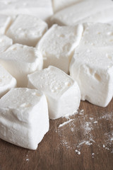 Fototapeta na wymiar White homemade marshmallow