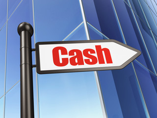 Money concept: sign Cash on Building background, 3D rendering