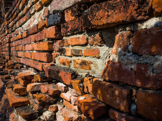 The old wall background, brown brick texture, the wall for Old architecture