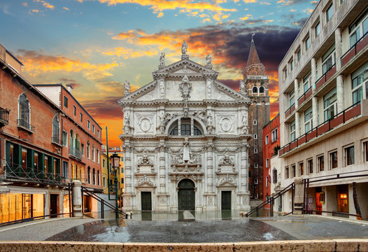 Fototapeta Church San Moise in Venice, Italy