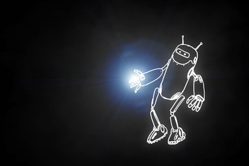 Obraz premium Hand drawn robot