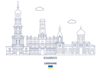 Fototapeta premium Kharkiv City Skyline, Ukraine