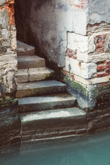 Old stone staircase in venice