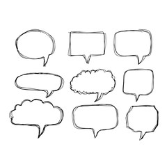 Speech Bubble icon hand drawn