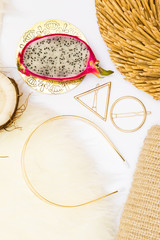 Stylish cosmetics decoration background 