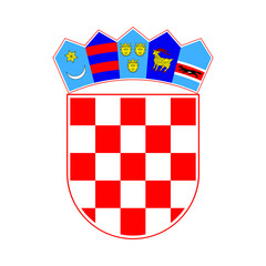 Croatia coat of arms. Isolated symbol on white background. Sign vector illustration