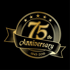 75th anniversary design template. Vector and illustration. 