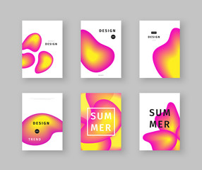 Set of vector covers with gradient shapes. Abstract backgrounds.